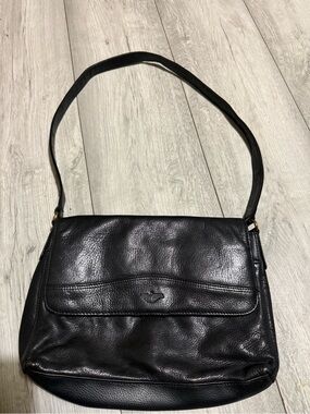 Classic Black Genuine Leather Shoulder Bag